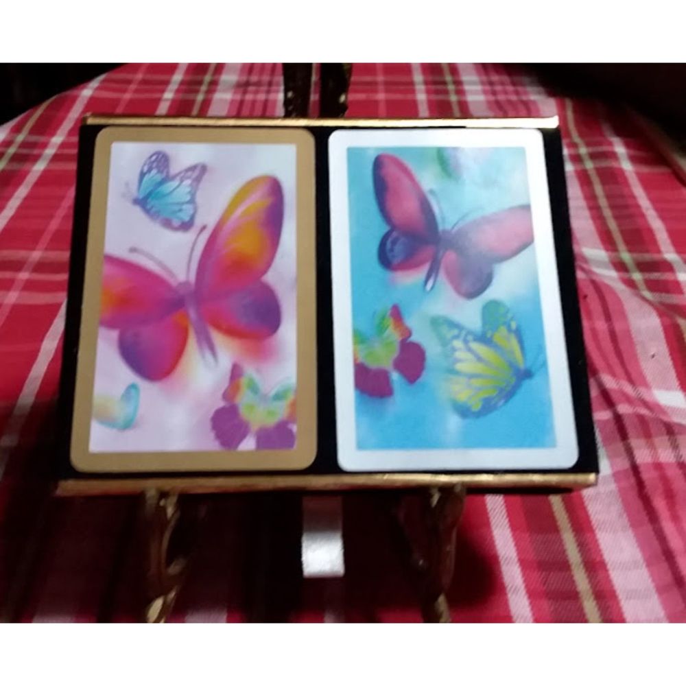 Vintage Butterfly CONGRESS Playing Cards Printed In Spain Original box velvet